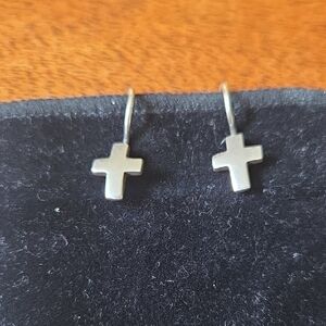 Silpada VINTAGE Silver Cross Earrings